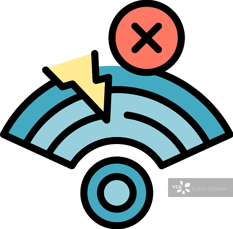 WIFI错误扁平图标图片素材