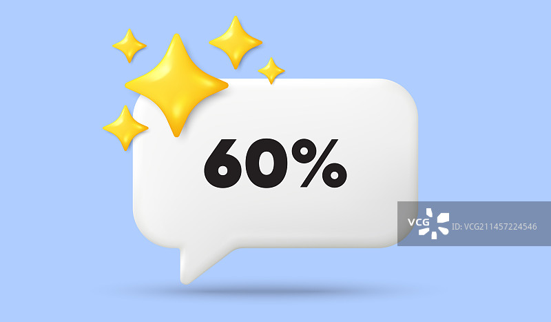 60%折扣促销优惠价3D标志图片素材
