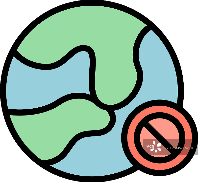 全球断开连接图标扁平图片素材