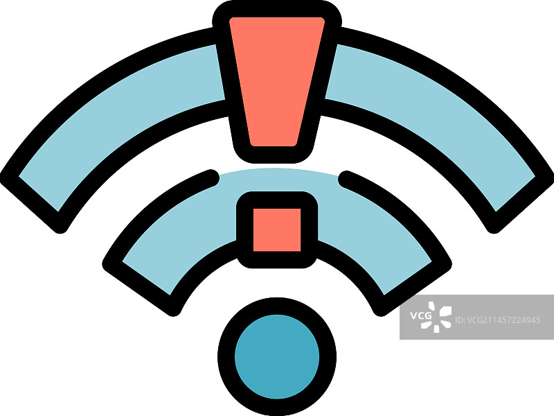 wifi连接丢失图标扁平设计图片素材