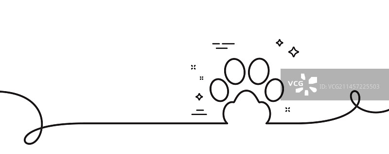 狗爪线条图标宠物护理标志连续线图片素材