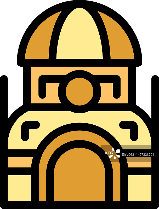 萨格勒布建筑扁平图标图片素材