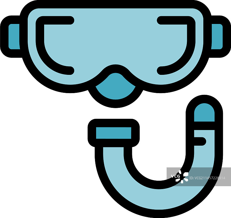 潜水面罩扁平图标图片素材