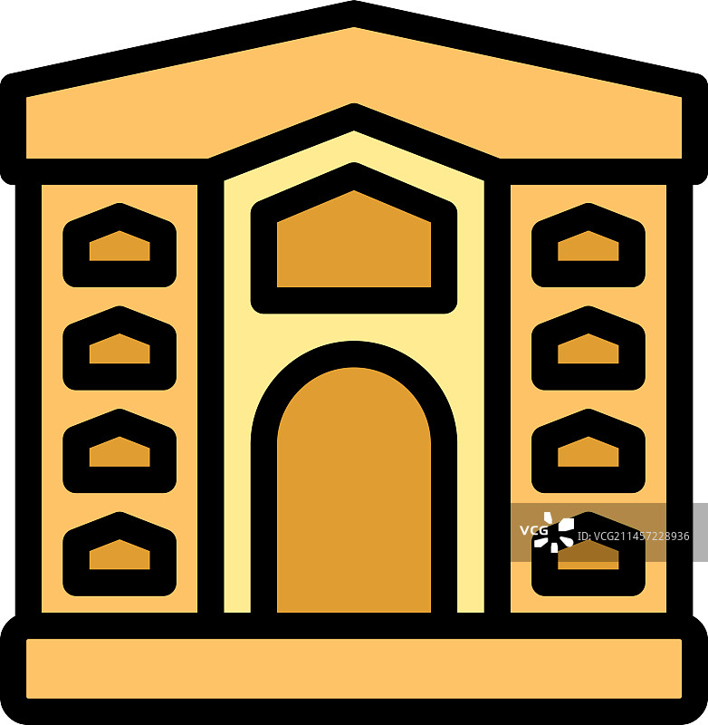 克罗地亚文化中心图标（扁平风格）图片素材