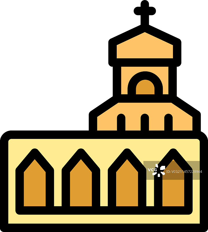 扁平风格城市教堂图标图片素材