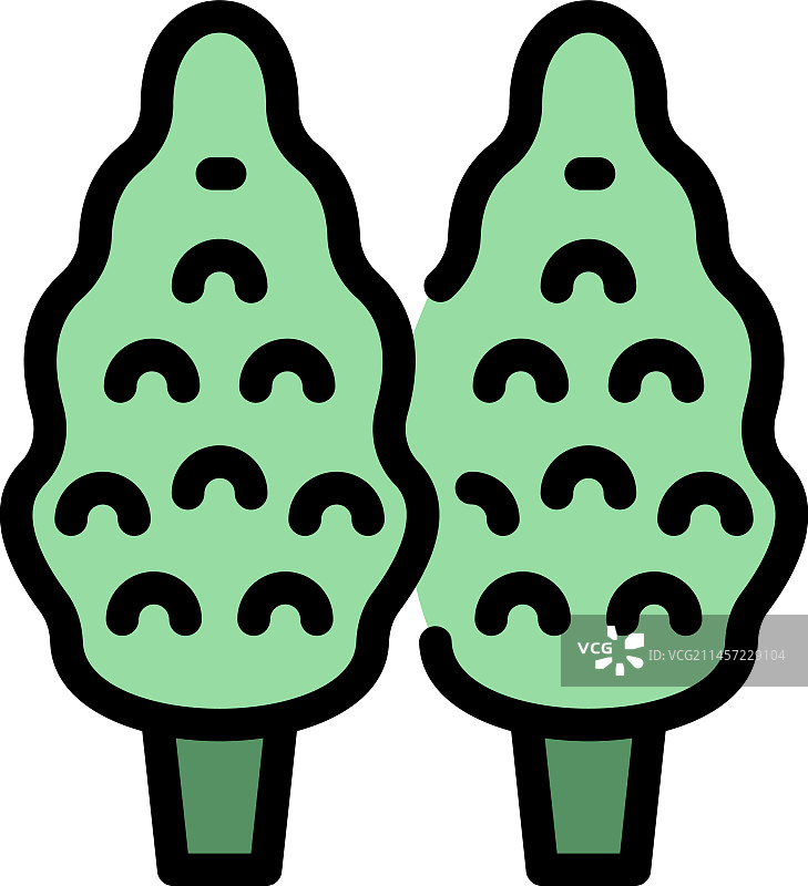 克罗地亚树木扁平图标图片素材