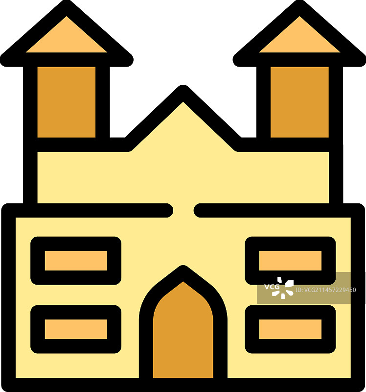 政治城市图标（扁平风格）图片素材