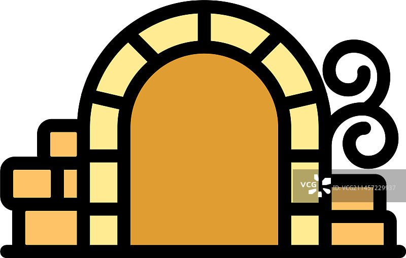 黑山城市观光扁平图标图片素材