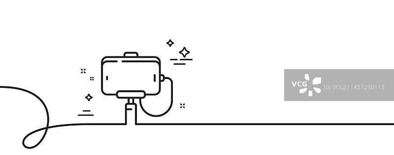 自拍杆线条图标手机人像照片标志图片素材