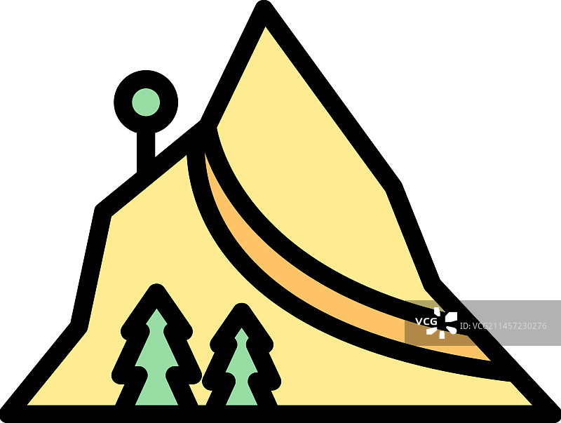 黑山山脉图标（扁平风格）图片素材