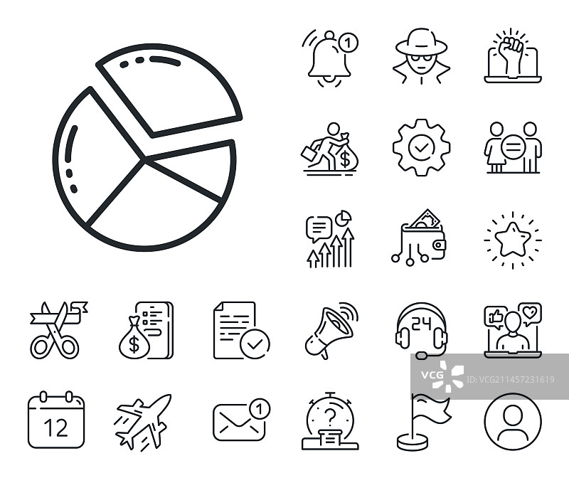 饼图线性图标演示图表标志图片素材