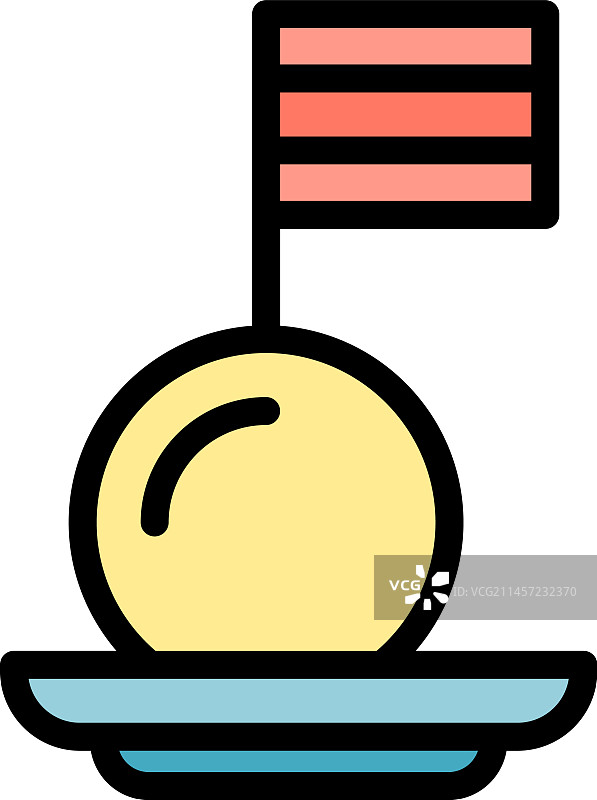 美式炸丸子扁平图标图片素材