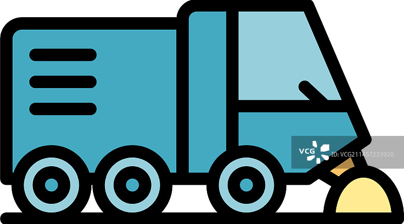 污水车图标（扁平风格）图片素材