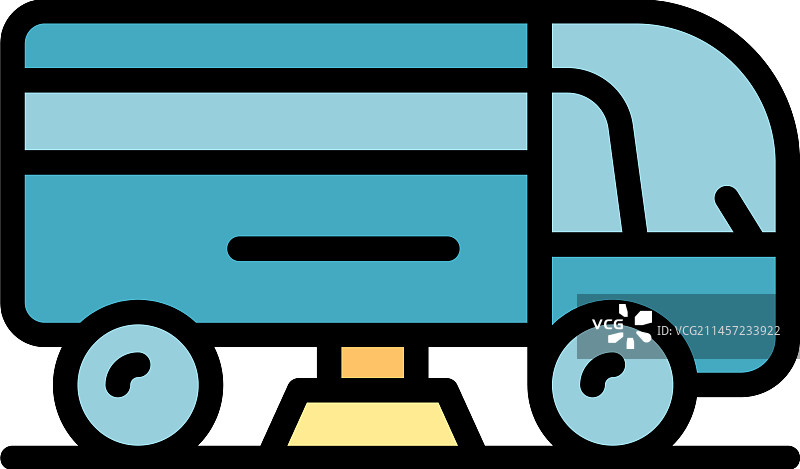 人行道卡车图标（扁平）图片素材