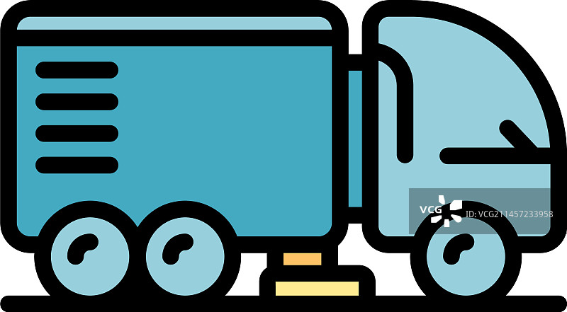 道路清扫车扁平图标图片素材