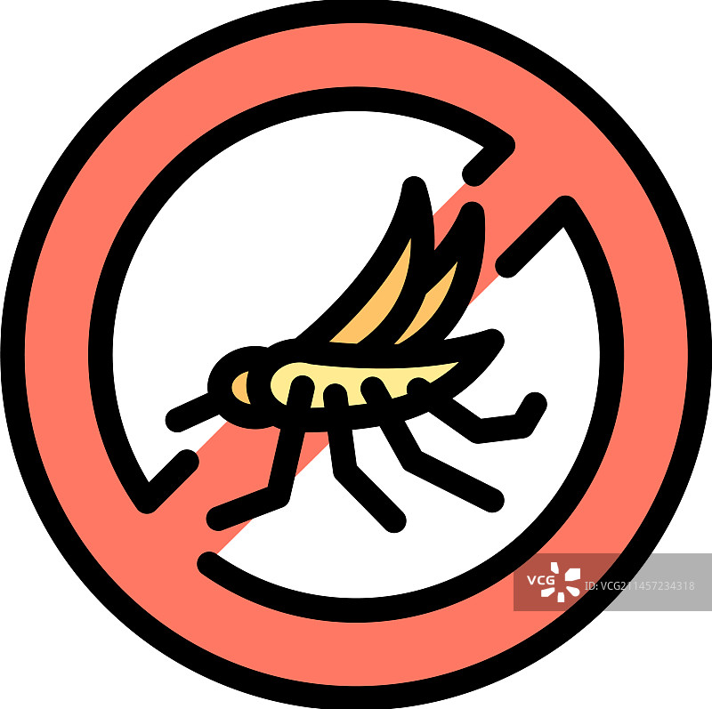 蚊子控制扁平图标图片素材