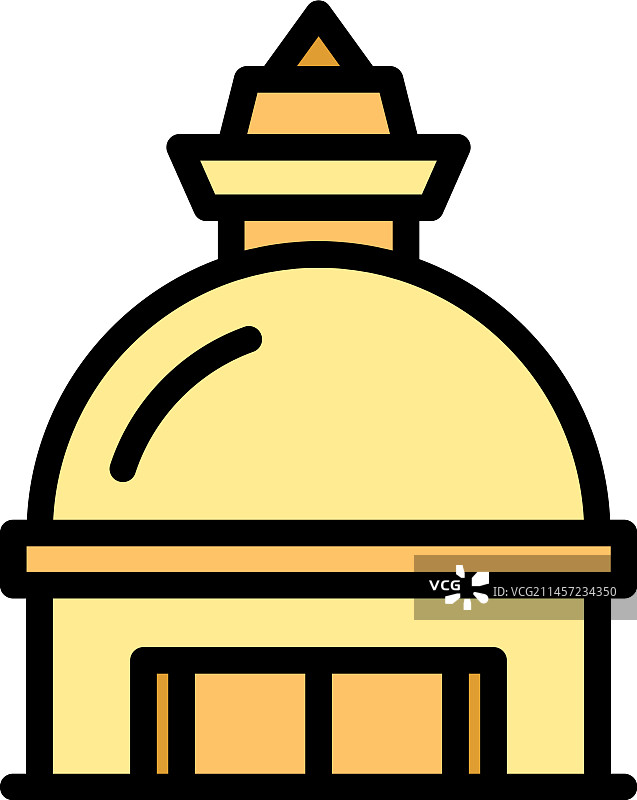 尼泊尔寺庙扁平图标图片素材