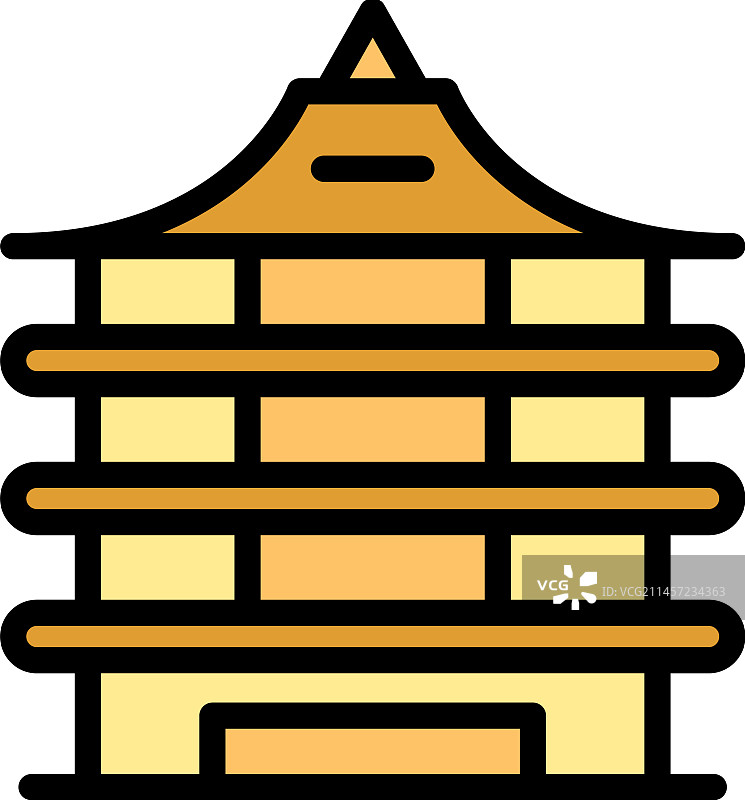 祈祷寺庙图标（扁平风格）图片素材