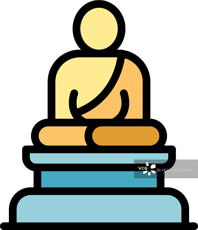 扁平风格佛像图标图片素材