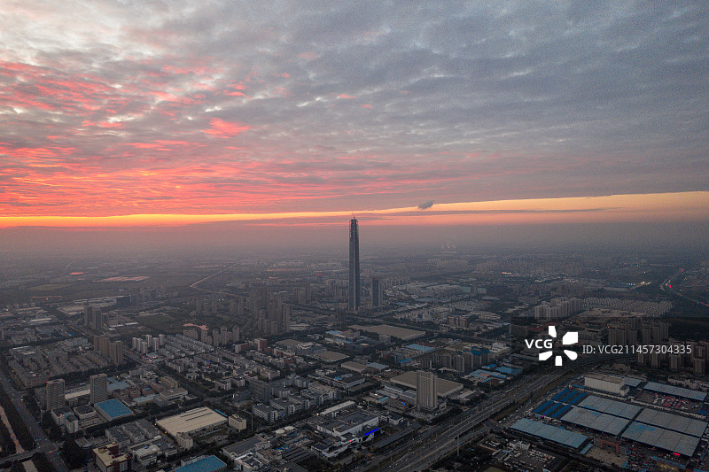 天津高银117大厦航拍，最高烂尾楼图片素材