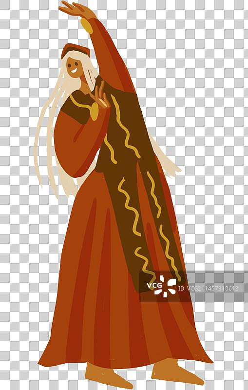 维吾尔族手绘人物图片素材