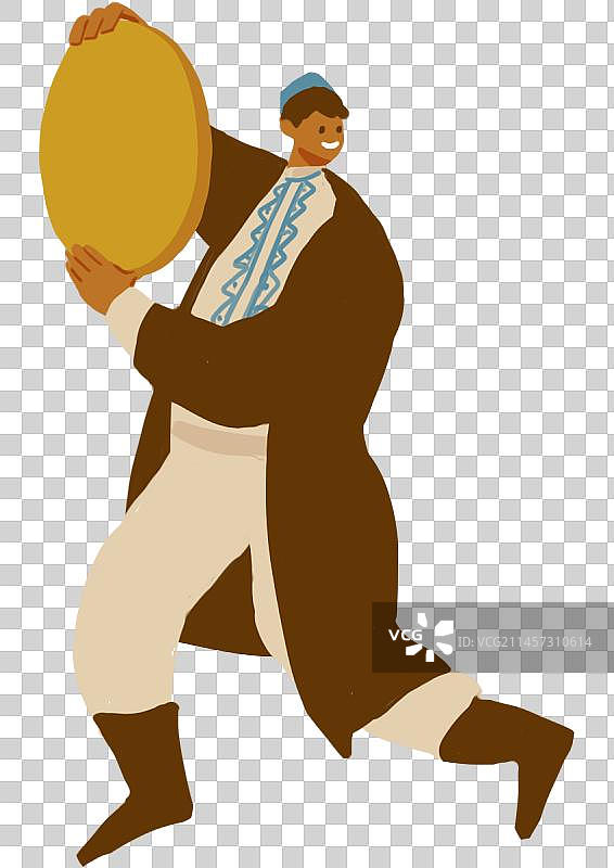 维吾尔族手绘人物图片素材