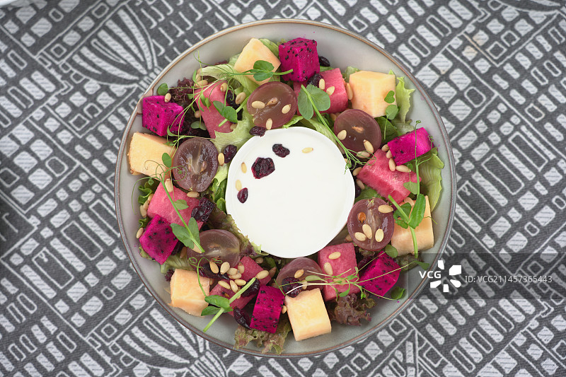 酸奶水果沙拉图片素材