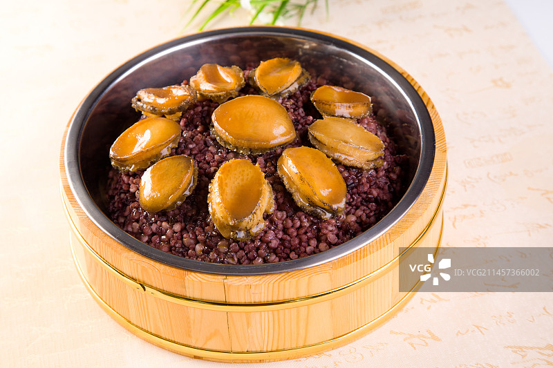 鲍鱼高梁黑米饭图片素材