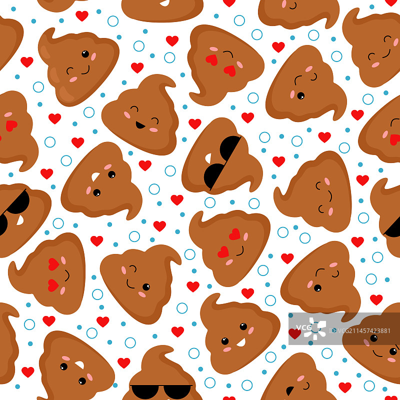 复古风格的无缝图案笑脸图片素材