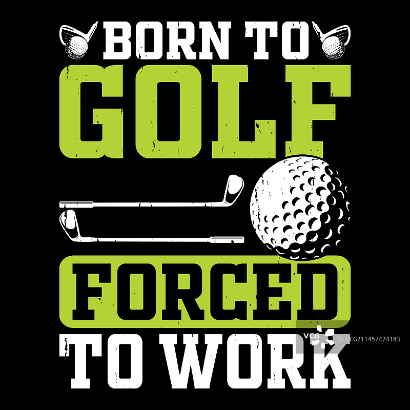 高尔夫球手复古高尔夫T恤设计图片素材