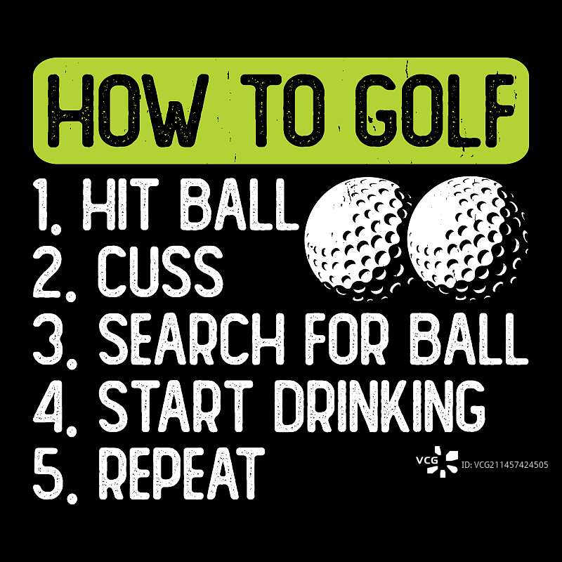 高尔夫球手复古高尔夫T恤设计图片素材