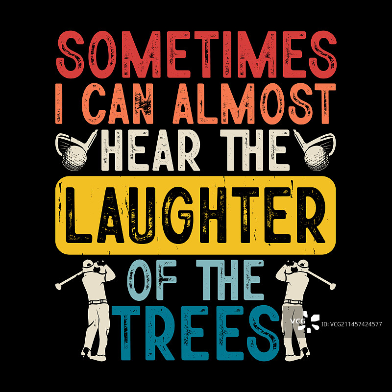 高尔夫球手复古高尔夫T恤设计图片素材