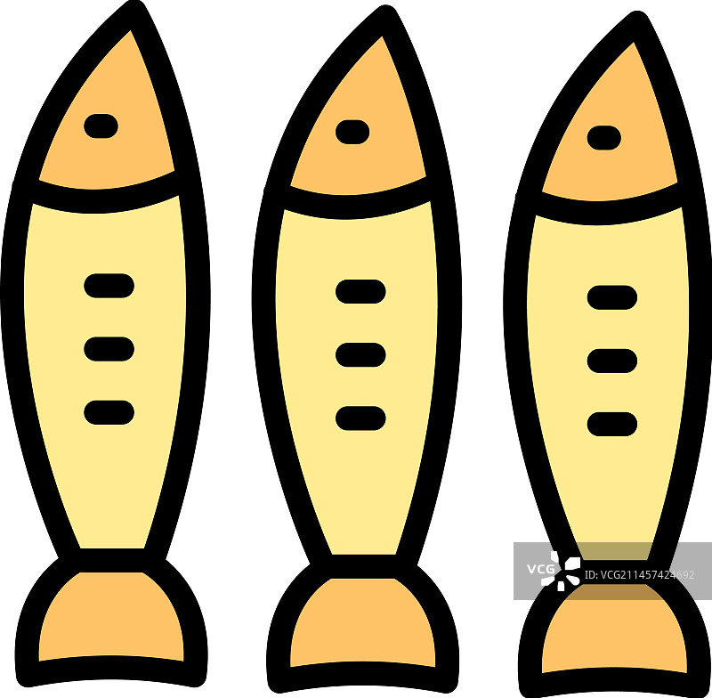 海洋鱼类扁平图标图片素材