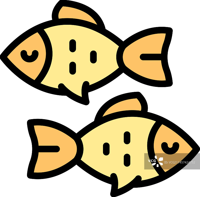 海洋鱼类扁平图标图片素材