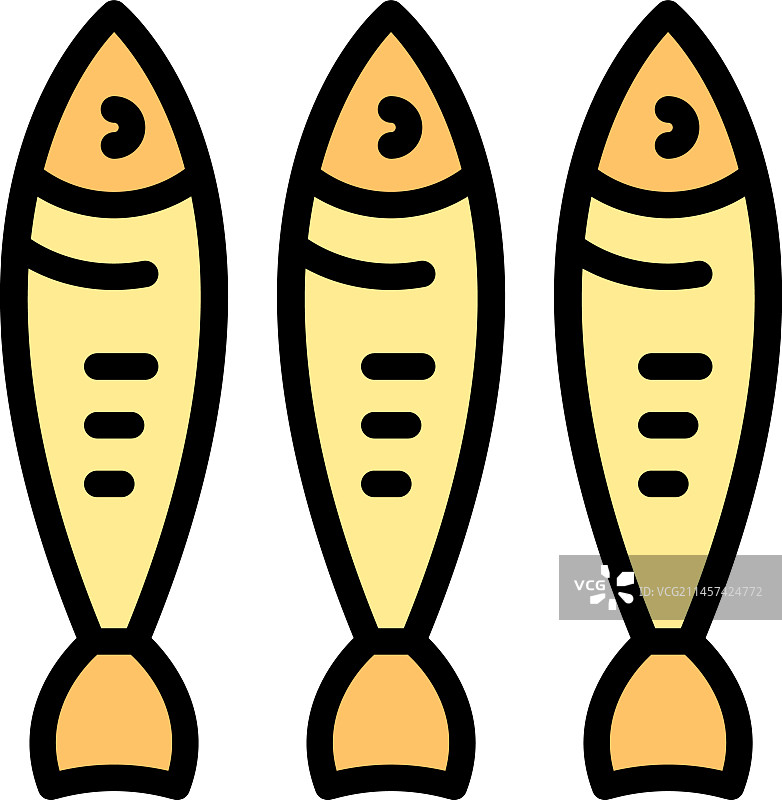 海洋鲱鱼扁平风格图标图片素材