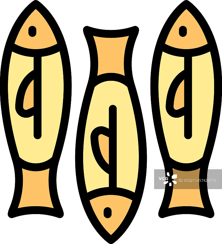 扁平风格的鱼类图标图片素材