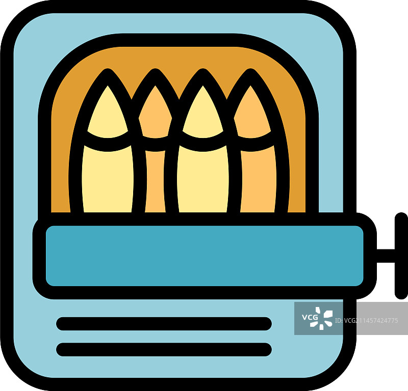 鱼箱扁平风格图标图片素材