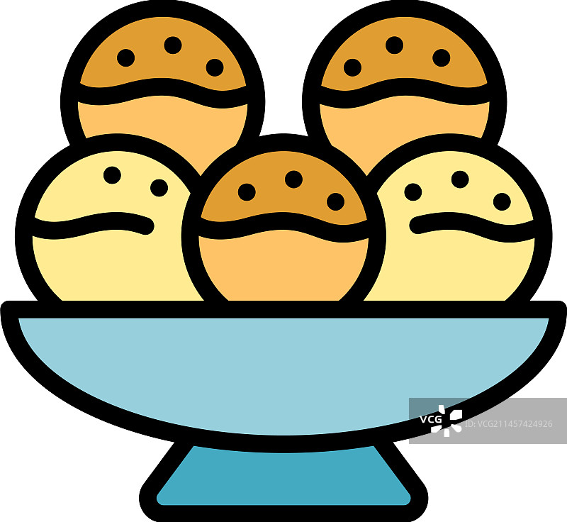 扁平风格肉丸图标图片素材