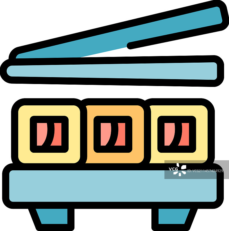 日本寿司卷扁平图标图片素材