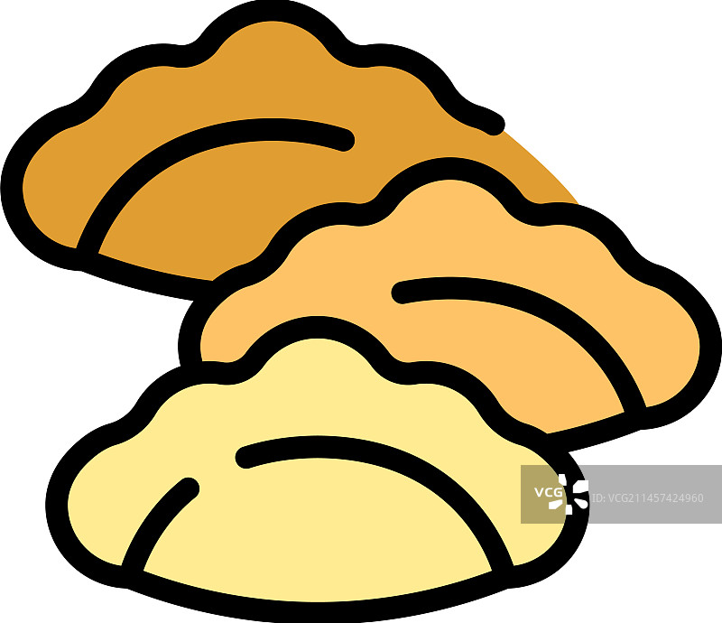 中式包子扁平图标图片素材