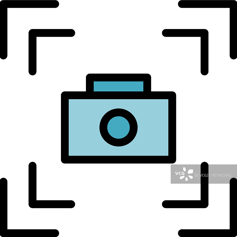 对焦相机图标扁平设计图片素材