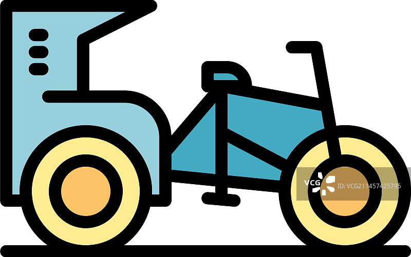 扁平复古自行车图标图片素材