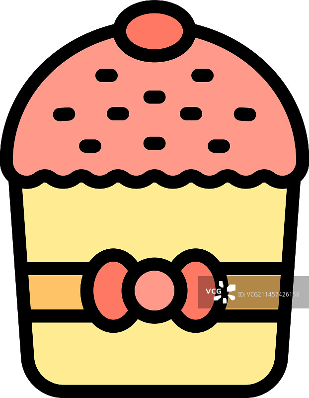 意大利圣诞面包图标（扁平风格）图片素材