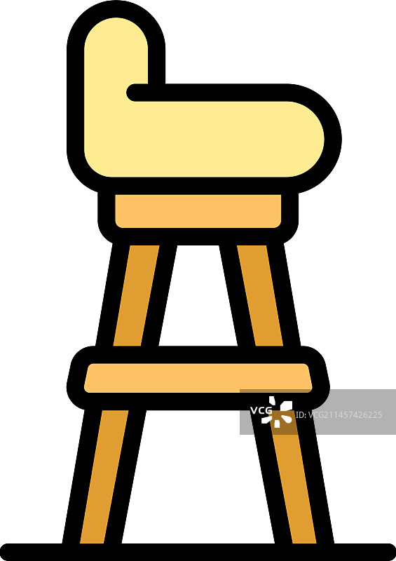 吧台凳扁平图标图片素材