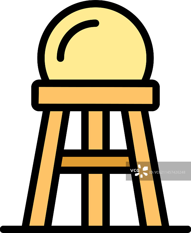 腿部椅子图标（扁平风格）图片素材