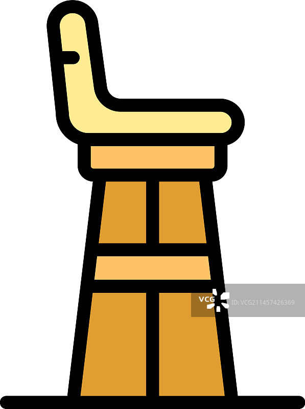 扁平风格的吧台椅图标图片素材