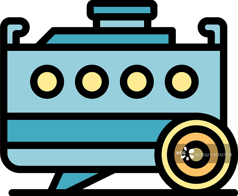 扁平风格的建筑发电机图标图片素材