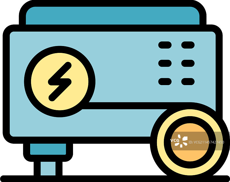 房屋发电机扁平图标图片素材