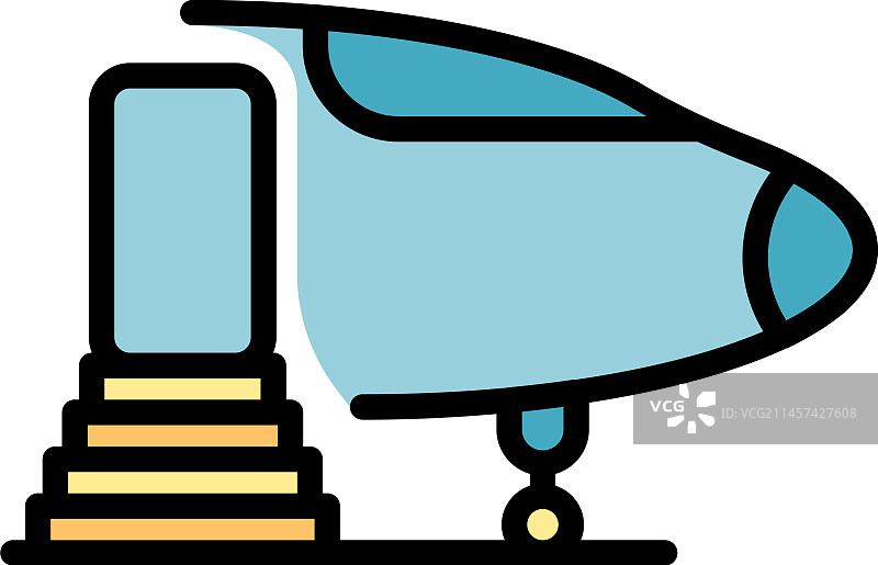 登机楼梯图标（扁平风格）图片素材