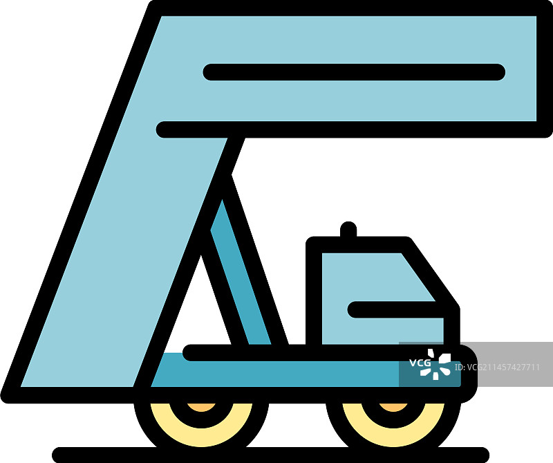 商务飞机楼梯图标扁平设计图片素材